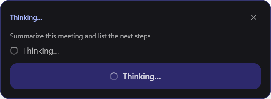 Actual Odin overlay preparing a meeting summary.